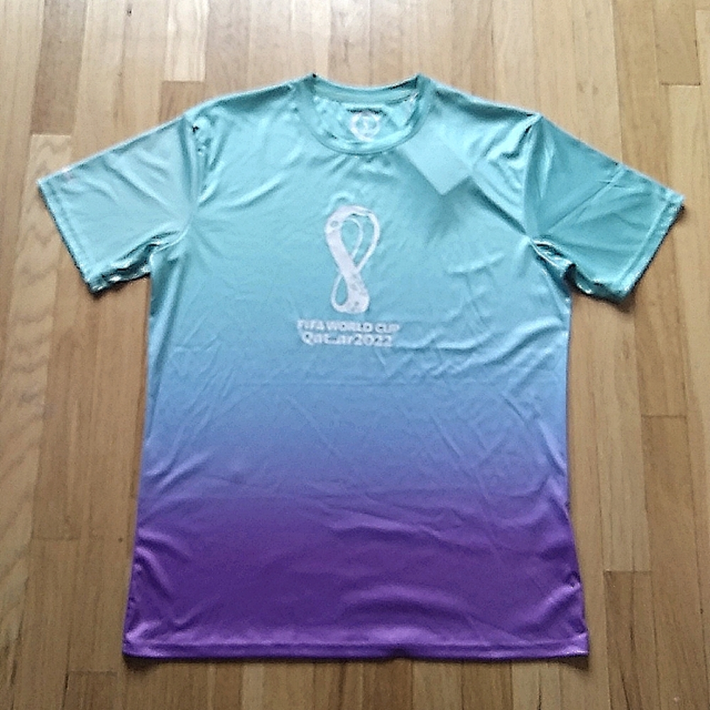 2022 FIFA WORLD CUP SOCCER JERSEY GREEN BLUE PURPLE COLORS LARGE